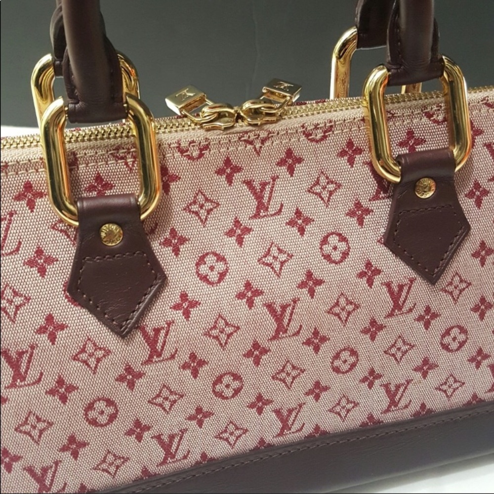 Alma Cherry Red Mini Lin Monogram - Picture 6 of 11